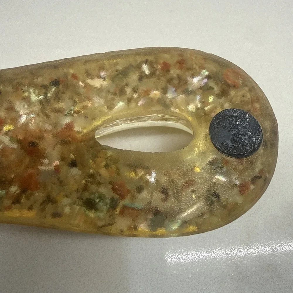 Vintage Universal Studios Confetti Lucite Acrylic Spoon Rest 3x 1974-D Pennies